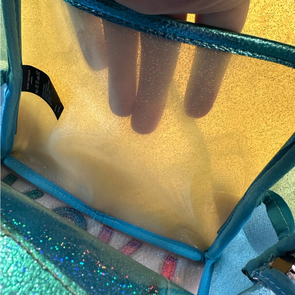 Kurt Geiger • Colorful Glitter Transparent Vinyl Small Southbank Backpack - Picture 7 of 16